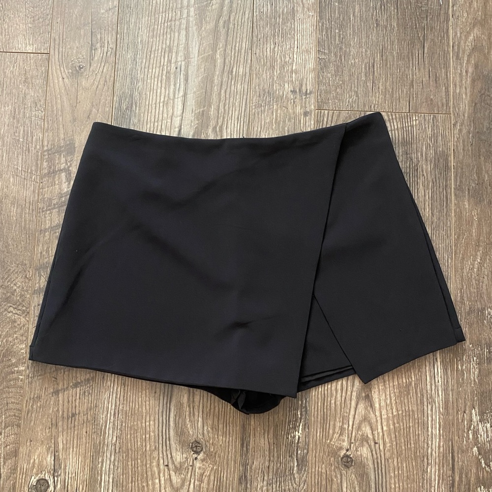 Black wrap skort